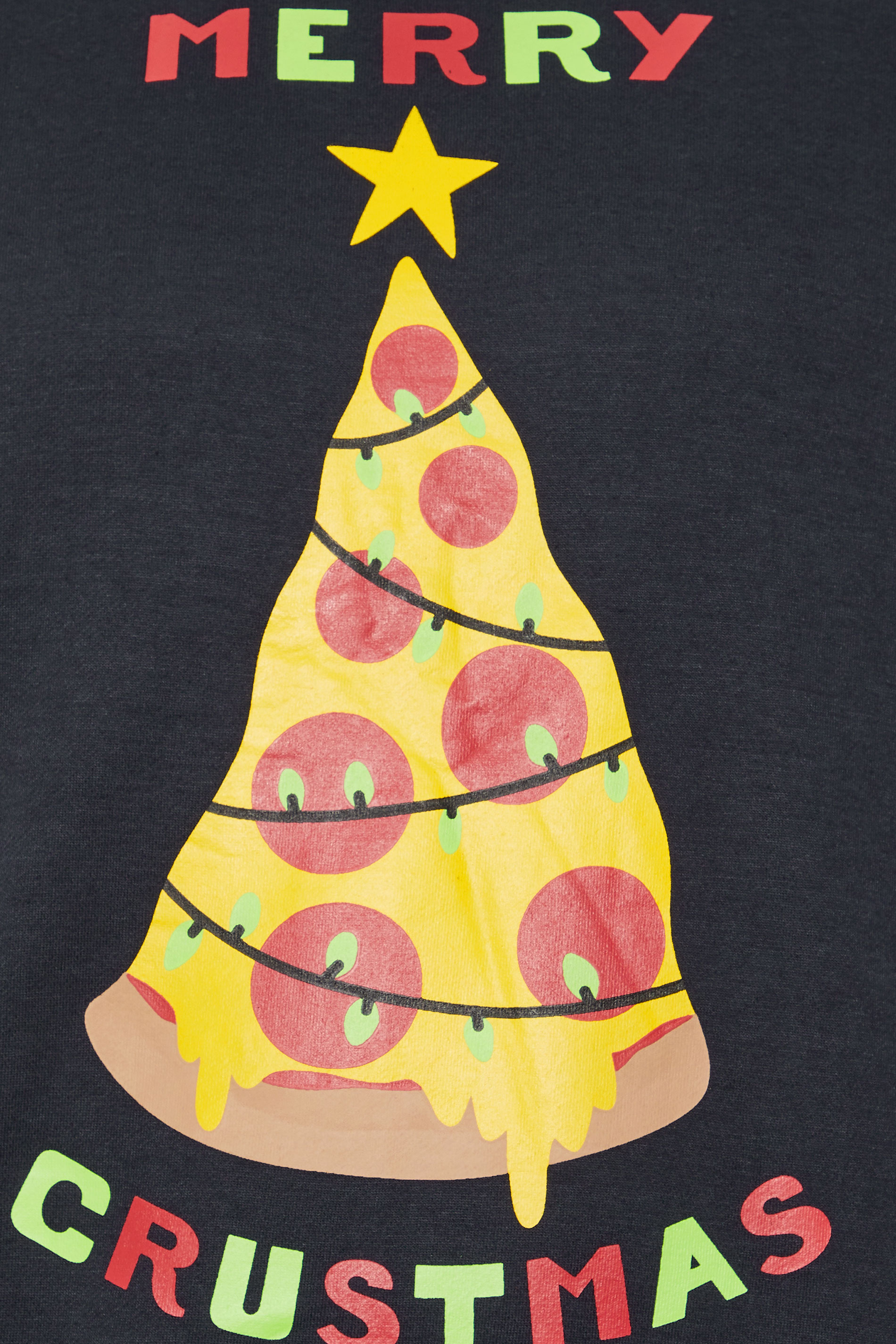 BadRhino Big & Tall Black 'Merry Crustmas' Printed Sweatshirt | BadRhino 3