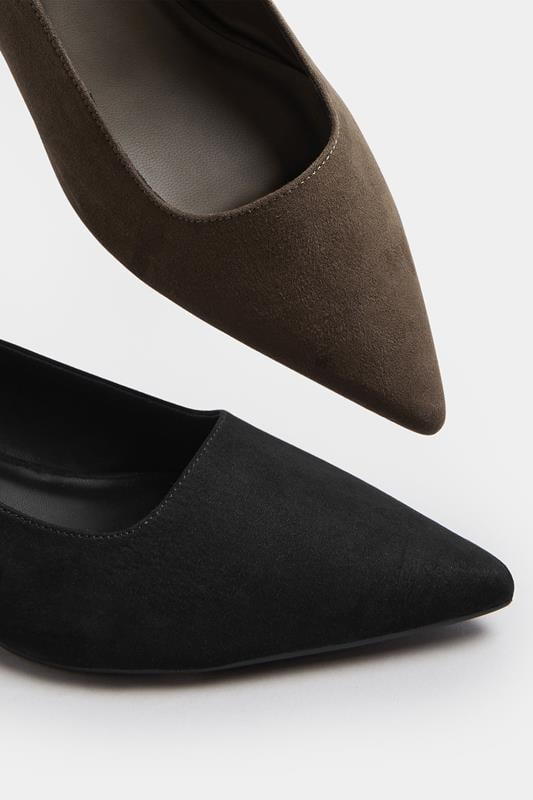 LTS Chocolate Brown Pointed Block Court Heel | Long Tall Sally 5