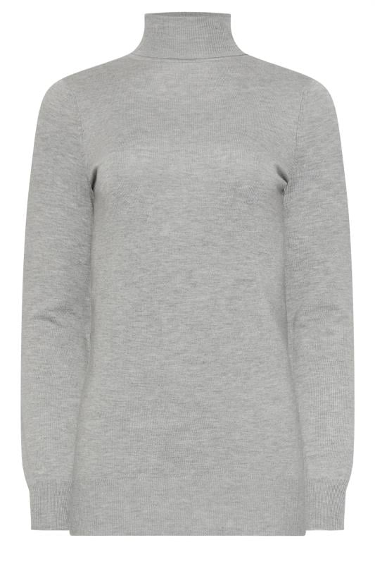 LTS Tall Grey Long Sleeve Roll Neck Jumper | Long Tall Sally 5