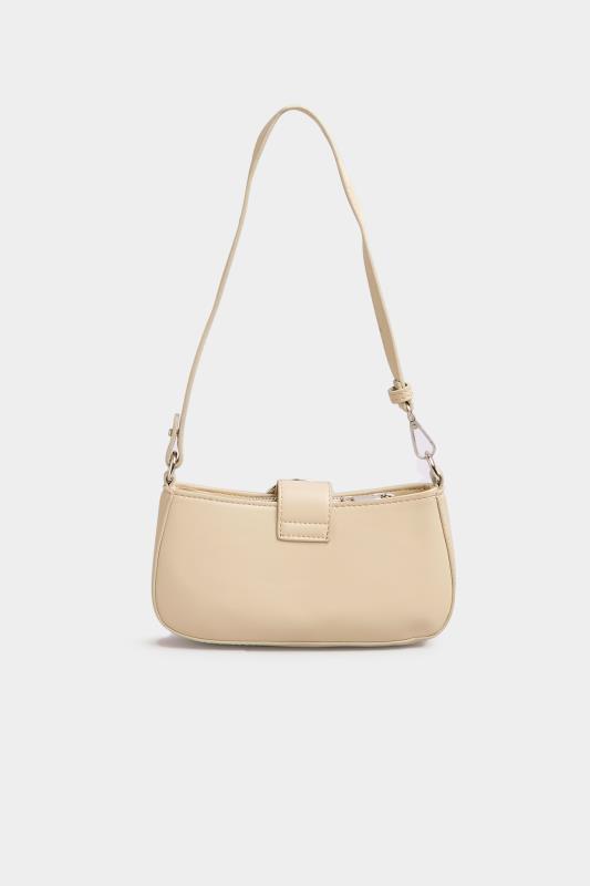 Cream Buckle Front Shoulder Bag | Yours Clothing 4