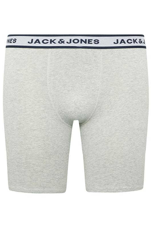 JACK & JONES Big & Tall 3 Pack White/Grey/Navy Blue Boxers | BadRhino 5