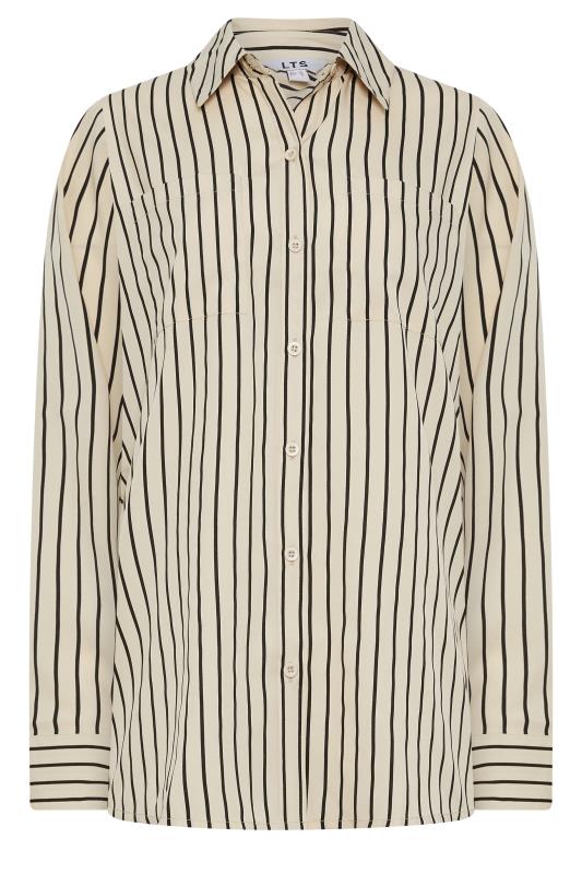 LTS Tall Womens Beige Brown Stripe Longline Shirt | Long Tall Sally  5
