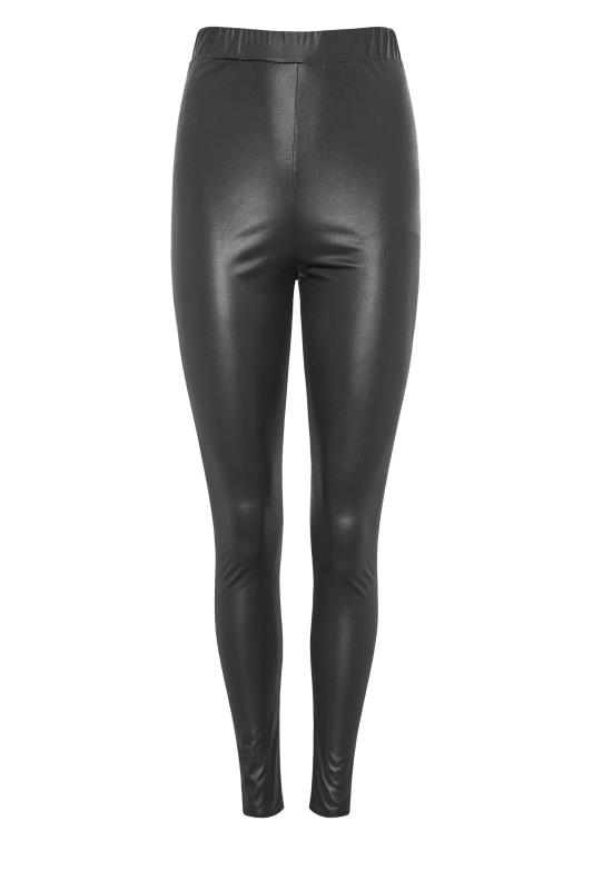 Tall Women's LTS Black Faux Leather Leggings | Long Tall Sally 4