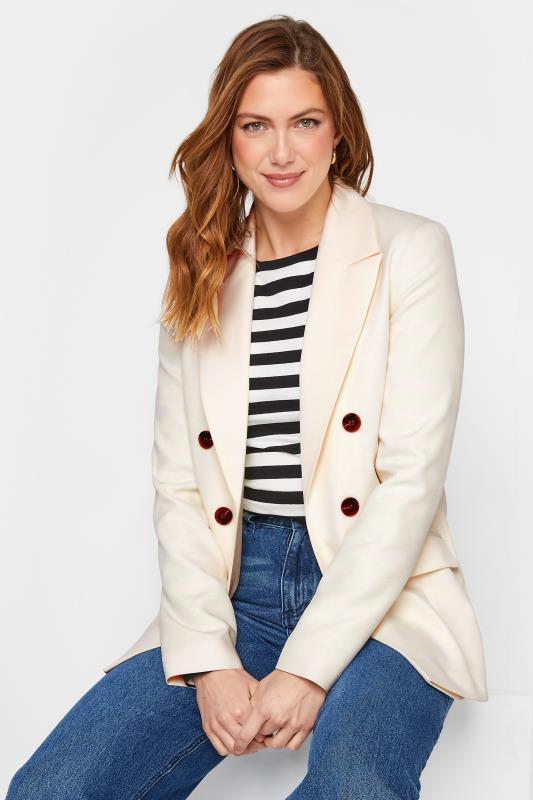 LTS Tall Women's Ivory White Double Breasted Blazer | Long Tall Sally 4