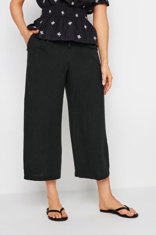 LTS Tall Women's Black Linen Cropped Trousers | Long Tall Sally  2