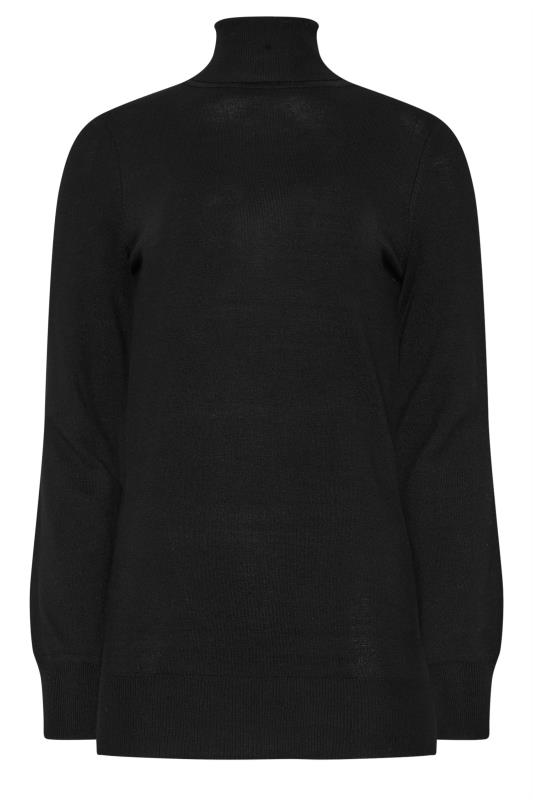 LTS Tall Black Long Sleeve Roll Neck Jumper | Long Tall Sally 6