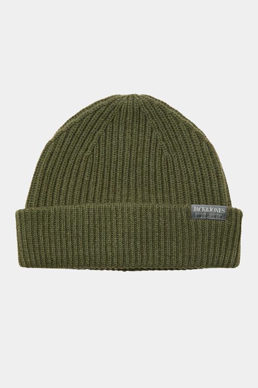JACK & JONES Big & Tall Dusty Olive Green Wool Beanie
