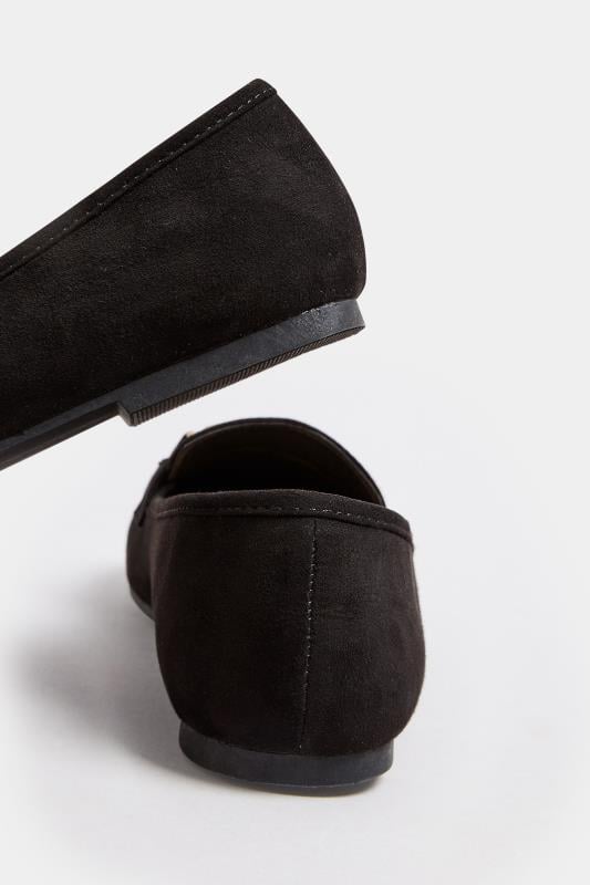 Black Faux Suede Loafers In Wide E Fit | Yours Clothing  4