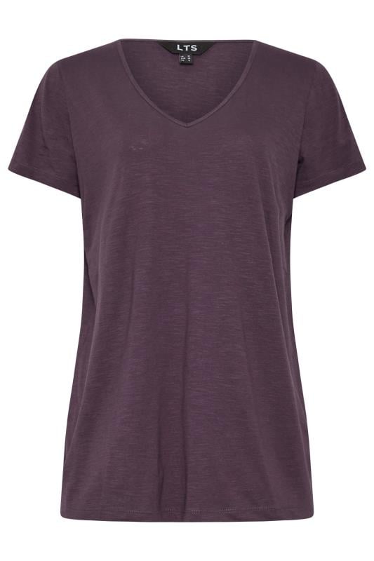 LTS Tall Women's Purple V-Neck Short Sleeve T-Shirt | Long Tall Sally 5