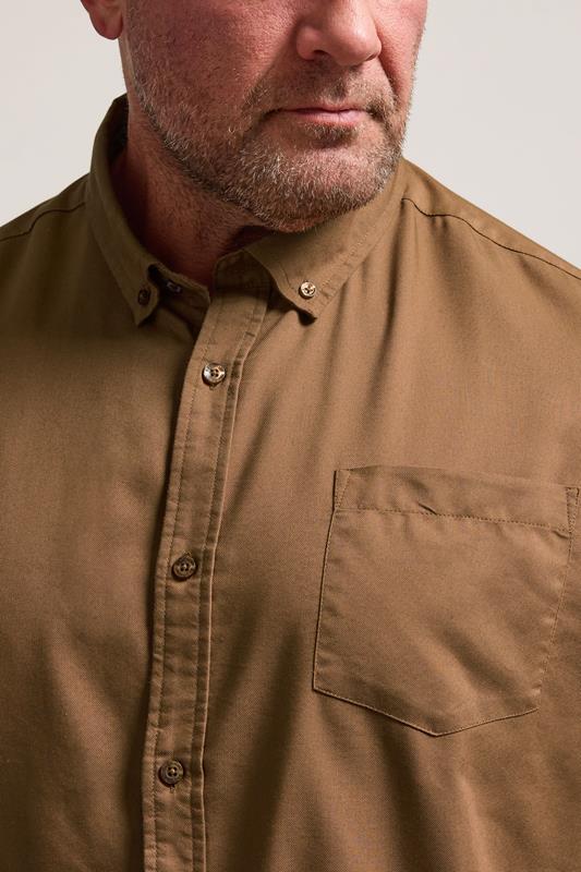 BadRhino Big & Tall Tan Brown Long Sleeve Oxford Shirt | BadRhino 4