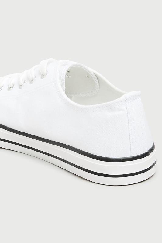 LTS Tall Women's White Canvas Low Trainers | Long Tall Sally  4