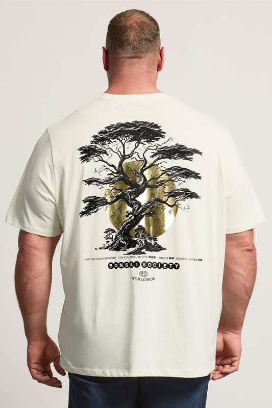 JACK & JONES Big & Tall Natural Brown Back Print T-Shirt | BadRhino 3