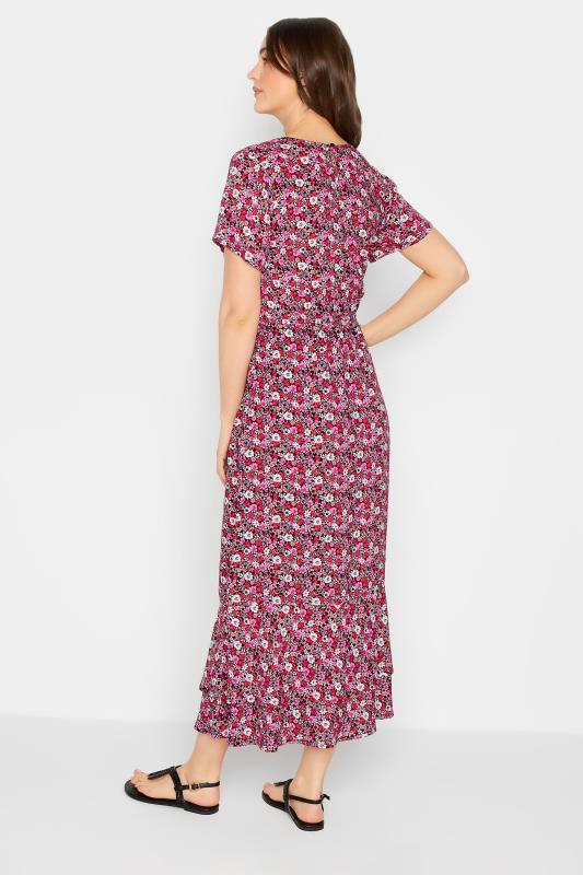 LTS Tall Women's Pink Floral Frill Hem Midaxi Dress | Long Tall Sally 3