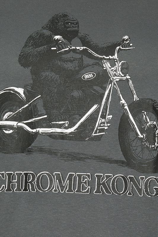 D555 Big & Tall Charcoal Grey Gorilla Biker Print T-Shirt | BadRhino 5
