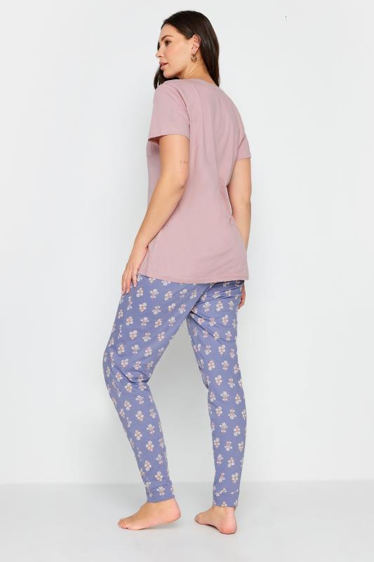 LTS Tall Womens Pink Floral Print Pyjama Set | Long Tall Sally 3