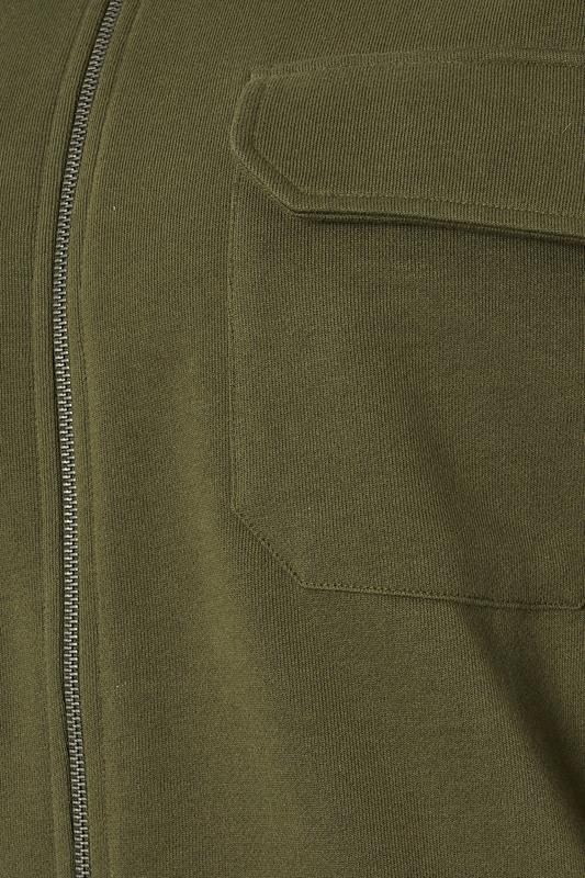 STUDIO A Big & Tall Khaki Green Zip Through Shacket | BadRhino 3