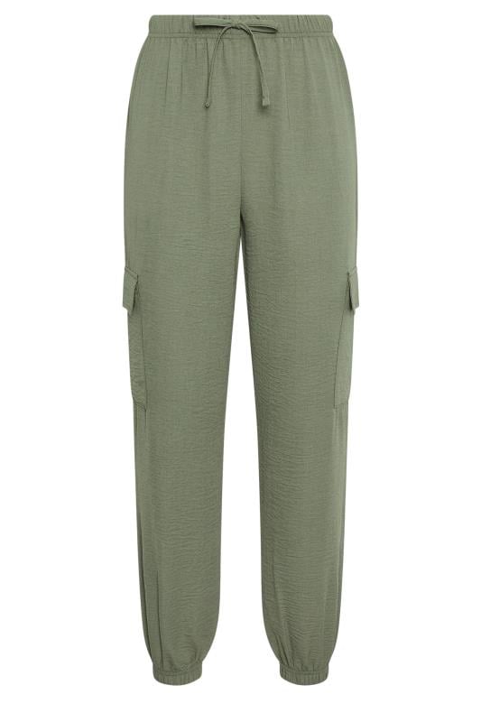 LTS Tall Women's Khaki Green Crepe Cuffed Cargo Trousers | Long Tall Sally 5