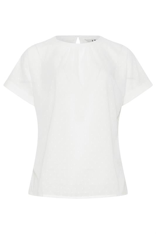 LTS Tall Women's White Short Sleeve Dobby Top | Long Tall Sally 5