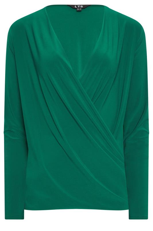 LTS Tall Dark Green Wrap Top | Long Tall Sally  5