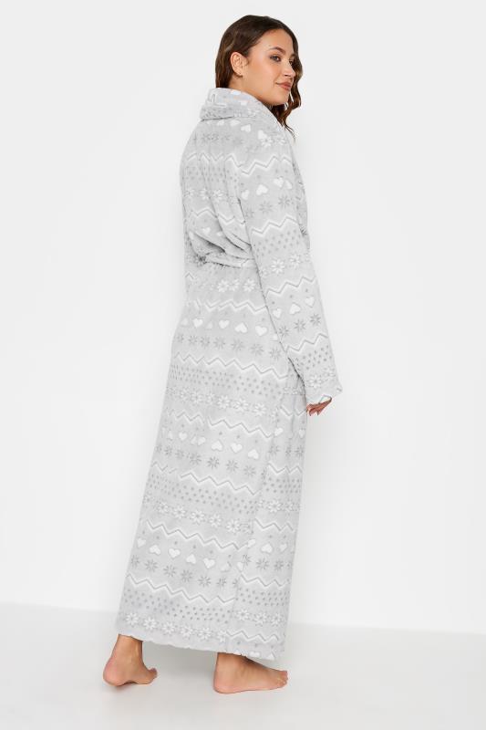 LTS Tall Womens Grey Fairisle Shawl Dressing Gown | Long Tall Sally  4