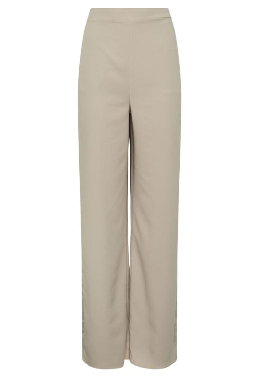 LTS Tall Women's Stone Brown Satin Side Stripe Trousers | Long Tall Sally 2
