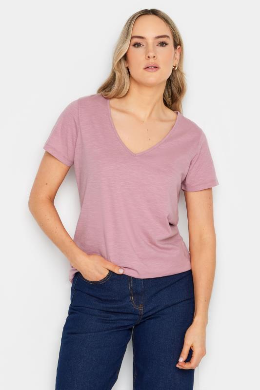 LTS Tall Womens Blush Pink V-Neck T-Shirt | Long Tall Sally 1