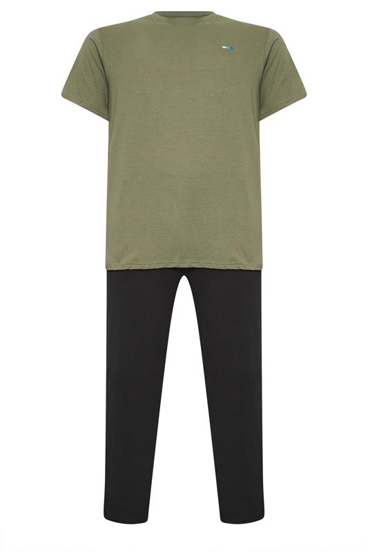 BadRhino Big & Tall Olive Green Lounge Trouser & T-Shirt Set | BadRhino 5