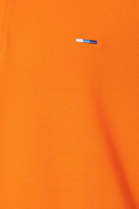 BadRhino Big & Tall Orange & White Tipped Polo Shirt | BadRhino 3