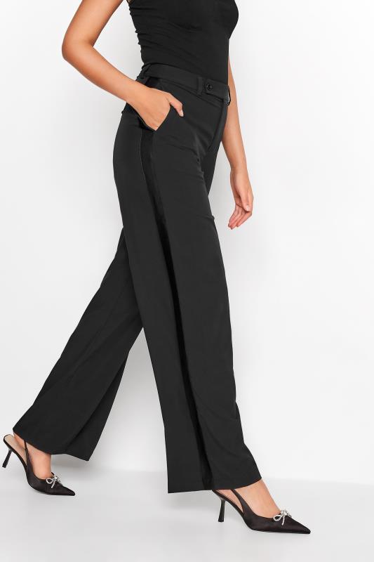 Men's Black Tuxedo Trousers with Satin Tape Tailored Fit Flat Front Dress  Pants [TRS-TUXEDO-BLACK-30] at Amazon Men's Clothing store