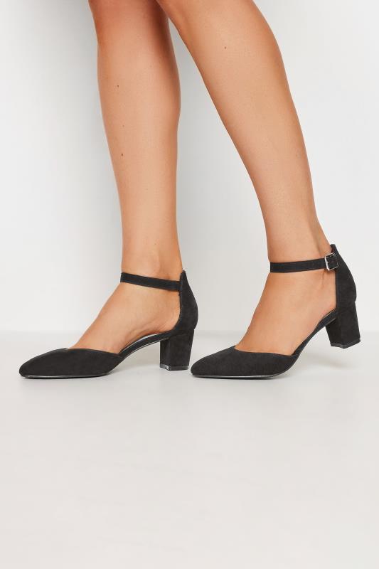 LTS Black Block Heel Court Shoes In Standard Fit | Long Tall Sally 1
