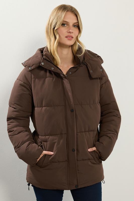 LTS Tall Chocolate Brown Padded Coat | Long Tall Sally 2