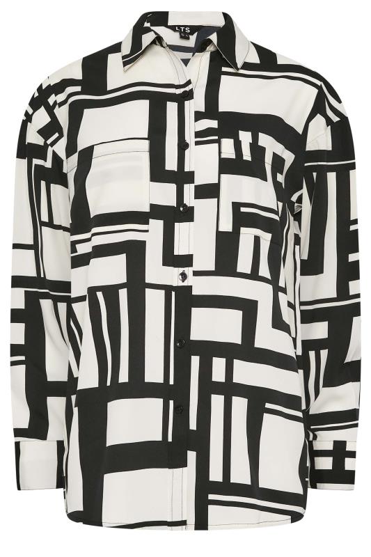 LTS Tall Black & White Abstract Print Longline Shirt | Long Tall Sally  6