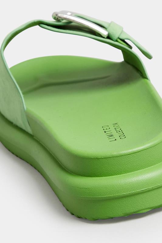 Green Buckle Strap Mule Sandals In Wide E Fit & Extra Wide EEE Fit | Yours Clothing 4