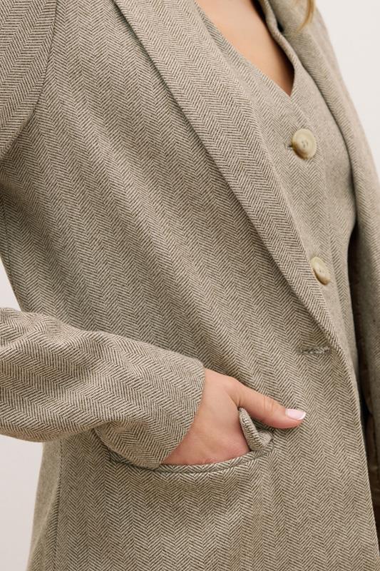 LTS PREMIUM Tall Brown Herringbone Blazer | Long Tall Sally 5