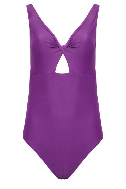 LTS Tall Purple Twist Cut Out Swimsuit | Long Tall Sally  6