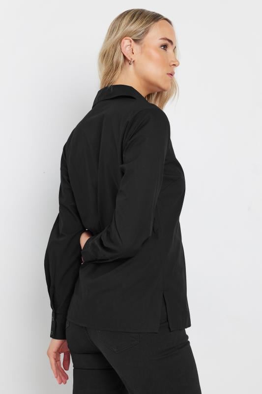 LTS Tall Women's Black Fitted Cotton Shirt | Long Tall Sally 3