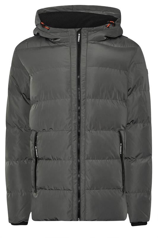 BadRhino Big & Tall Charcoal Grey Hooded Puffer Jacket 1