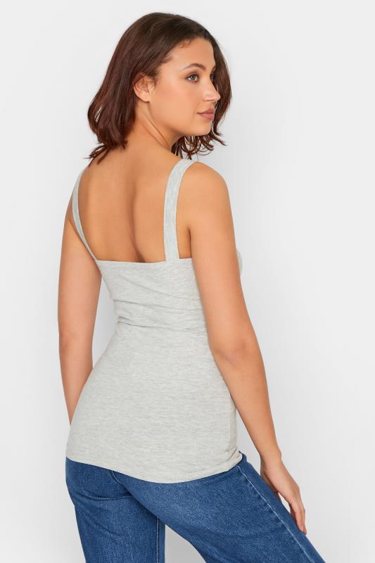 LTS Tall Women's Grey Marl Square Neck Vest Top | Long Tall Sally 3