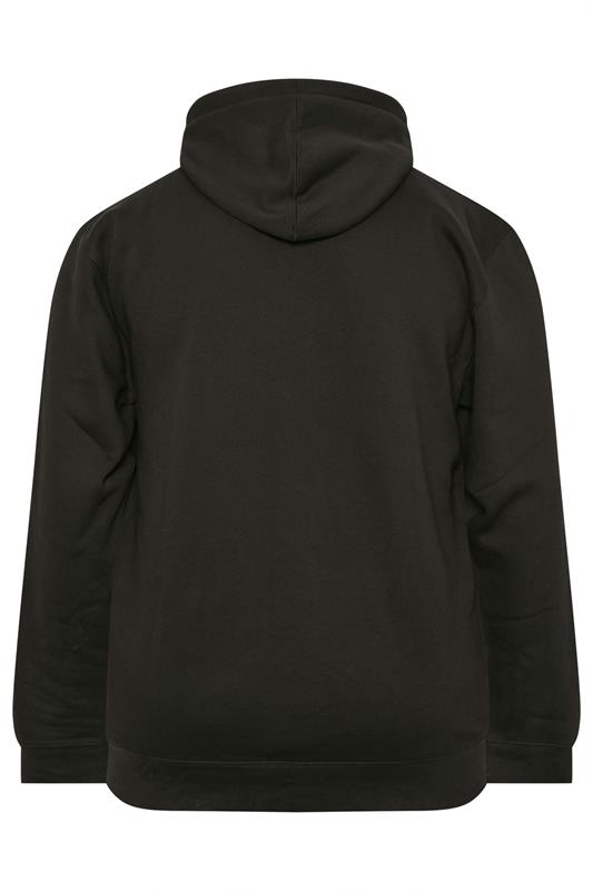 KAM Big & Tall Black California Zip Through Hoodie | BadRhino 2
