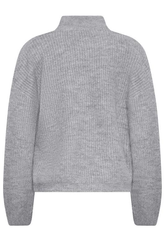 LTS Tall Grey Funnel Neck Knitted Jumper | Long Tall Sally  8