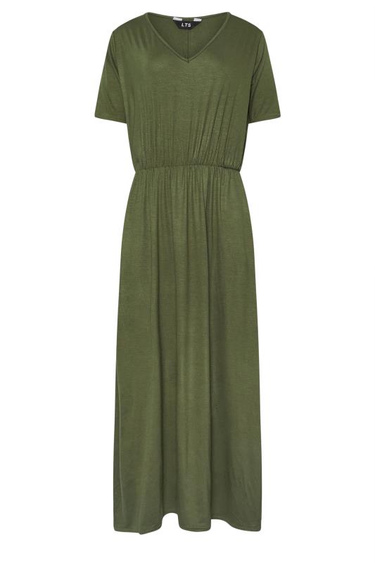 LTS Tall Women's Khaki Green Maxi T-Shirt Dress | Long Tall Sally 5