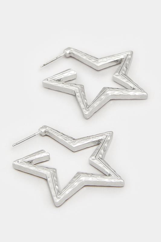 Silver Tone Star Diamante Earrings | Yours Clothing 3