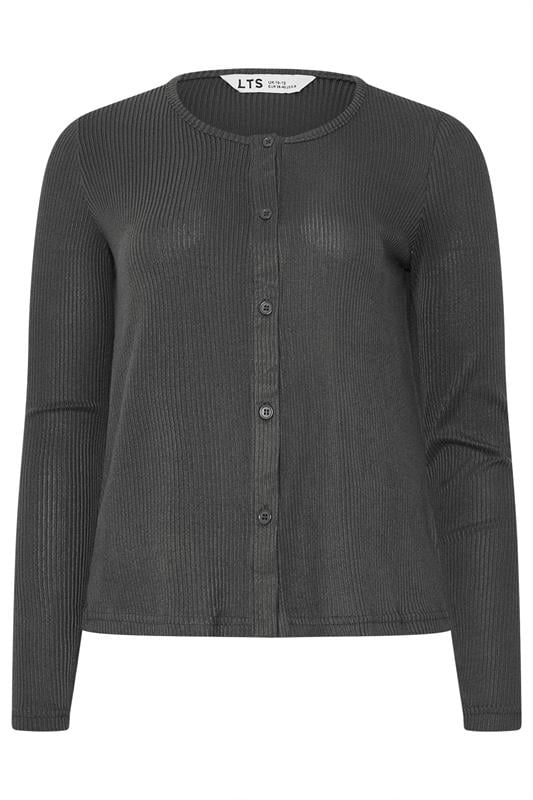 LTS Tall Women's Charcoal Grey Ribbed Cardigan | Long Tall Sally 6