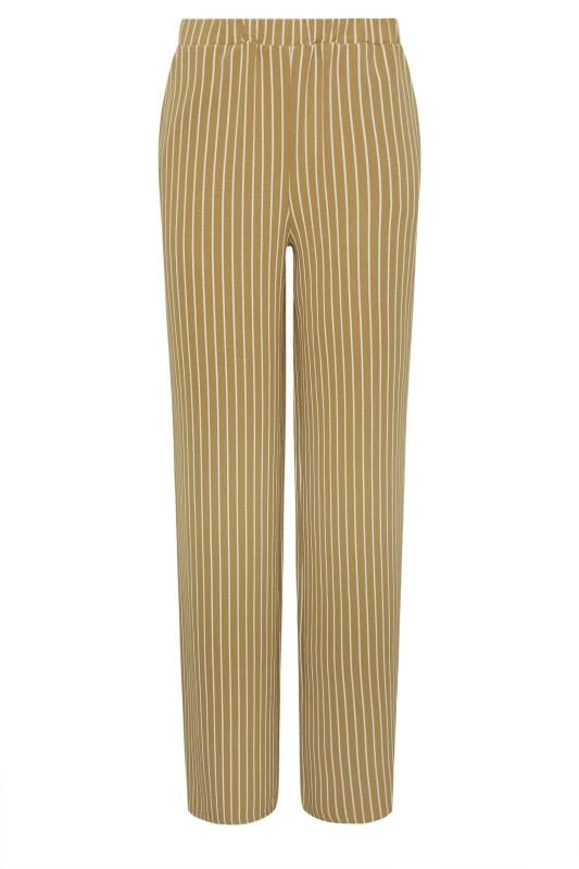 LTS Tall Women's Natural Brown Stripe Wide Leg Trousers | Long Tall Sally 5