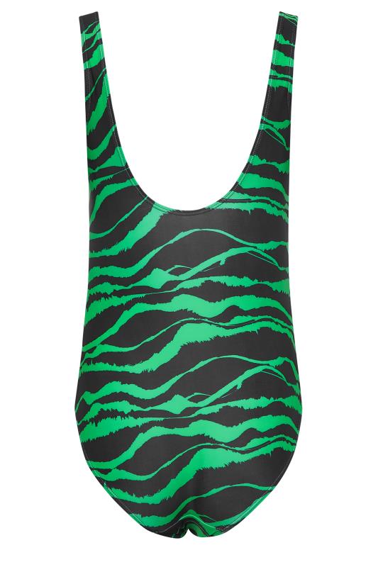 LTS Tall Women's Green Animal Print Ruched Side Swimsuit | Long Tall Sally 8