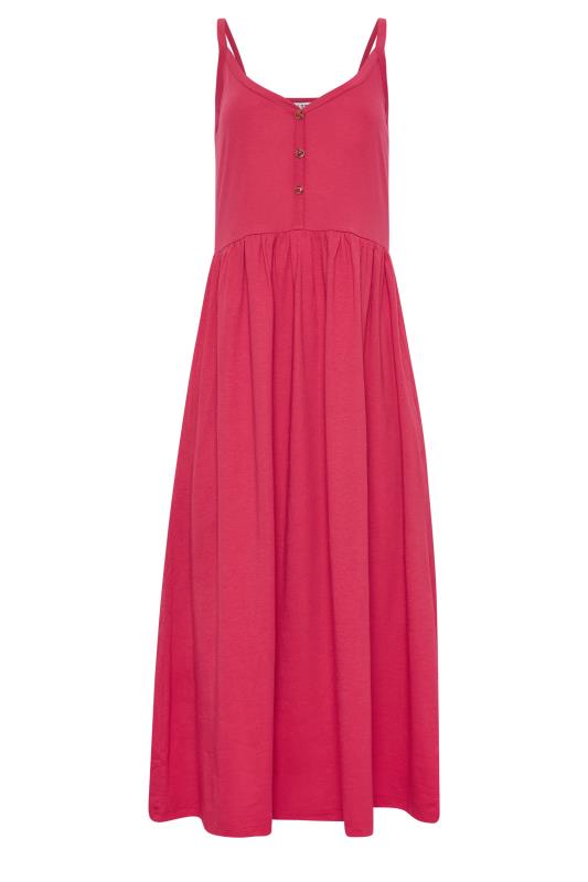 LTS Tall Hot Pink Button Through Midi Cami Dress | Long Tall Sally