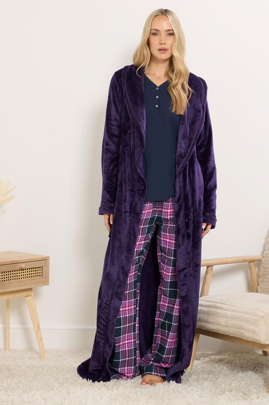 LTS Tall Purple Cotton Check Pyjama Bottoms | Long Tall Sally 6