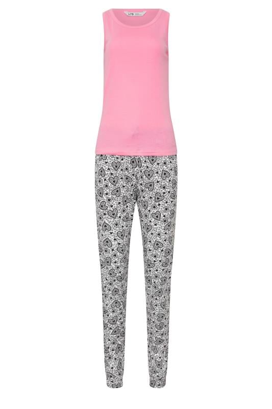 LTS Tall Black Heart Print Cuffed Pyjama Set | Long Tall Sally 5