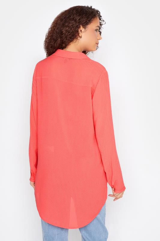 LTS Tall Women's Coral Orange Gingham Overhead Shirt | Long Tall Sally  3