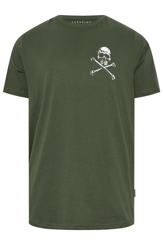  BadRhino Big & Tall Khaki Green Skull & Crossbones Graphic T-Shirt | BadRhino 6
